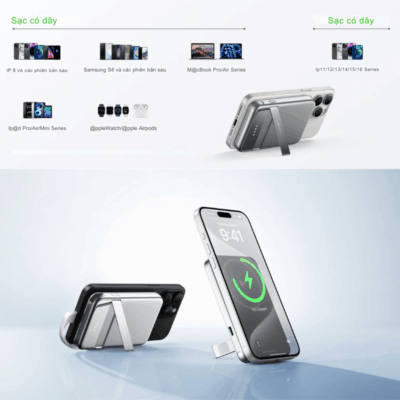 Pin Dự Phòng EcoFlow RAPID Magnetic 5.000 mAh - Sạc Không Dây Từ Tính Tiện Lợi, Nhỏ Gọn Pin Dự Phòng EcoFlow RAPID Magnetic 5.000 mAh - Sạc Không Dây Từ Tính Tiện Lợi, Nhỏ Gọn - <strong>Pin dự phòng EcoFlow RAPID Magnetic</strong> 5.000 mAh mang đến sự tiện lợi tối đa với công nghệ sạc không dây từ tính mạnh mẽ. Được thiết kế siêu nhỏ gọn và nhẹ, chiếc <strong>EcoFlow RAPID Magnetic</strong> này dễ dàng gắn chặt vào điện thoại của bạn, cung cấp năng lượng nhanh chóng mà không cần dây cáp. Dung lượng 5.000 mAh đủ để duy trì hoạt động cho điện thoại trong những lúc cần thiết. Với khả năng tương thích cao và tính năng an toàn, <strong>EcoFlow RAPID Magnetic</strong> là phụ kiện hoàn hảo cho cuộc sống năng động. Trải nghiệm sự khác biệt với <strong>EcoFlow RAPID Magnetic</strong> ngay hôm nay!