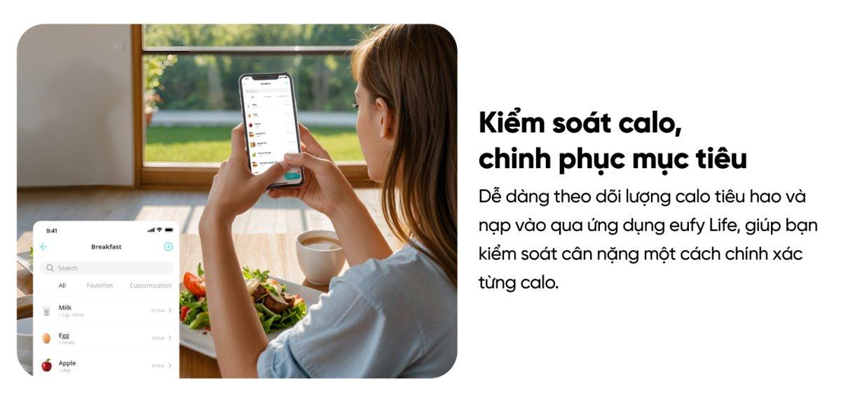 Cân Điện Tử Thông Minh Eufy C20 - Hàng Chính Hãng | Phân Tích 16 Chỉ Số Cơ Thể, Kết Nối App EufyLife Cân Điện Tử Thông Minh Eufy C20 - Hàng Chính Hãng | Phân Tích 16 Chỉ Số Cơ Thể, Kết Nối App EufyLife - Khám phá ngay cân điện tử thông minh <strong>eufy C20</strong>, người bạn đồng hành lý tưởng trên hành trình chăm sóc sức khỏe toàn diện. Với khả năng phân tích chính xác 16 chỉ số sinh trắc học quan trọng, <strong>eufy C20</strong> giúp bạn thấu hiểu cơ thể một cách sâu sắc nhất. Thiết bị sở hữu thiết kế tinh tế, màn hình TFT 3.36 inch hiển thị thông tin trực quan và kết nối dễ dàng với ứng dụng EufyLife qua Bluetooth. Theo dõi tiến trình, đặt mục tiêu và quản lý sức khỏe cho cả gia đình chưa bao giờ dễ dàng đến thế. Với độ chính xác cao và khả năng lưu trữ không giới hạn hồ sơ người dùng, đây là lựa chọn hoàn hảo cho mọi gia đình hiện đại.
