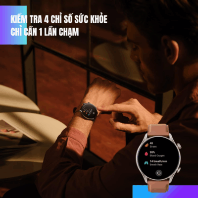 Đồng hồ thông minh Amazfit GTR 3 Pro - Đỉnh cao sang trọng, công nghệ vượt trội, trải nghiệm hoàn hảo Đồng hồ thông minh Amazfit GTR 3 Pro - Đỉnh cao sang trọng, công nghệ vượt trội, trải nghiệm hoàn hảo - Nâng tầm phong cách và sức khỏe với <strong>Amazfit GTR 3 Pro</strong>, chiếc đồng hồ thông minh cao cấp kết hợp thiết kế sang trọng với công nghệ tiên tiến. Màn hình AMOLED Ultra HD sắc nét, khung hợp kim nhôm cao cấp và núm xoay điều hướng cổ điển mang lại vẻ ngoài tinh tế. Với thời lượng pin lên đến 12 ngày, định vị GPS chính xác, theo dõi sức khỏe toàn diện (nhịp tim, SpO2, căng thẳng, giấc ngủ) và hơn 150 chế độ thể thao, <strong>Amazfit GTR 3 Pro</strong> là người bạn đồng hành lý tưởng, giúp bạn sống thông minh, năng động và đầy phong cách.