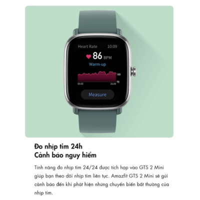 Đồng hồ thông minh Amazfit GTS 2 Mini (Phiên bản mới) - Thời trang thanh lịch, nhỏ gọn năng động, sức khỏe trong tầm tay Đồng hồ thông minh Amazfit GTS 2 Mini (Phiên bản mới) - Thời trang thanh lịch, nhỏ gọn năng động, sức khỏe trong tầm tay - Đón nhận vẻ đẹp tinh tế và sức mạnh công nghệ với <strong>Amazfit GTS 2 Mini</strong> (Phiên bản mới). Chiếc đồng hồ thông minh siêu mỏng và nhẹ này sở hữu màn hình AMOLED sống động, thiết kế thời trang và thời lượng pin ấn tượng lên đến 14 ngày. Với khả năng theo dõi nhịp tim 24/7, đo SpO2, theo dõi giấc ngủ, mức độ căng thẳng và hơn 68 chế độ thể thao, <strong>Amazfit GTS 2 Mini</strong> là người bạn đồng hành hoàn hảo, giúp bạn sống khỏe mạnh, năng động và luôn kết nối một cách thật phong cách.