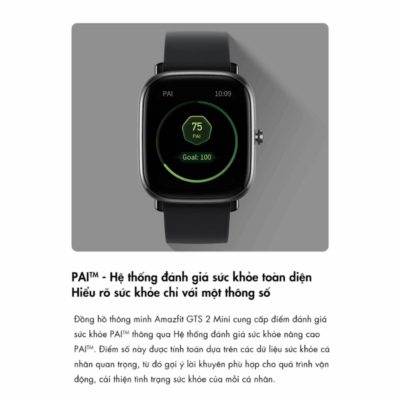 Đồng hồ thông minh Amazfit GTS 2 Mini (Phiên bản mới) - Thời trang thanh lịch, nhỏ gọn năng động, sức khỏe trong tầm tay Đồng hồ thông minh Amazfit GTS 2 Mini (Phiên bản mới) - Thời trang thanh lịch, nhỏ gọn năng động, sức khỏe trong tầm tay - Đón nhận vẻ đẹp tinh tế và sức mạnh công nghệ với <strong>Amazfit GTS 2 Mini</strong> (Phiên bản mới). Chiếc đồng hồ thông minh siêu mỏng và nhẹ này sở hữu màn hình AMOLED sống động, thiết kế thời trang và thời lượng pin ấn tượng lên đến 14 ngày. Với khả năng theo dõi nhịp tim 24/7, đo SpO2, theo dõi giấc ngủ, mức độ căng thẳng và hơn 68 chế độ thể thao, <strong>Amazfit GTS 2 Mini</strong> là người bạn đồng hành hoàn hảo, giúp bạn sống khỏe mạnh, năng động và luôn kết nối một cách thật phong cách.