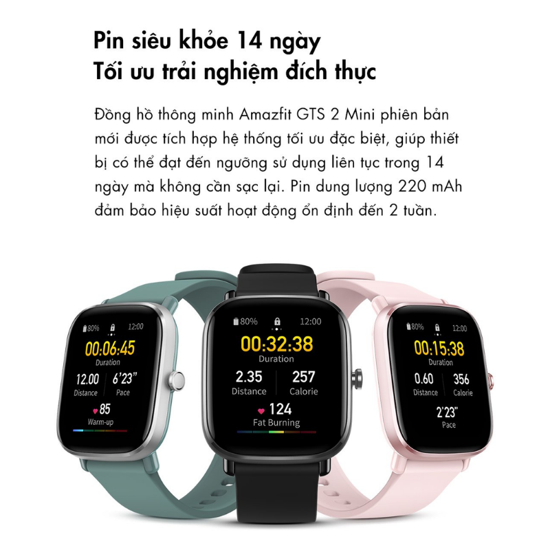 Đồng hồ thông minh Amazfit GTS 2 Mini (Phiên bản mới) - Thời trang thanh lịch, nhỏ gọn năng động, sức khỏe trong tầm tay Đồng hồ thông minh Amazfit GTS 2 Mini (Phiên bản mới) - Thời trang thanh lịch, nhỏ gọn năng động, sức khỏe trong tầm tay - Hình ảnh 12