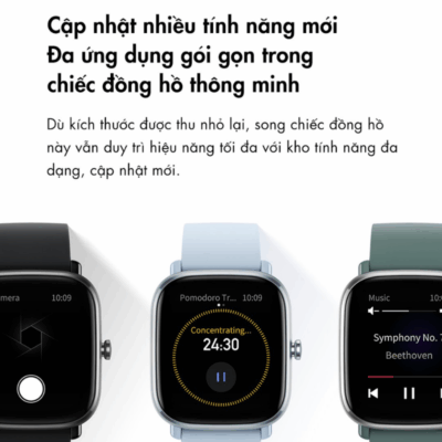 Đồng hồ thông minh Amazfit GTS 2 Mini (Phiên bản mới) - Thời trang thanh lịch, nhỏ gọn năng động, sức khỏe trong tầm tay Đồng hồ thông minh Amazfit GTS 2 Mini (Phiên bản mới) - Thời trang thanh lịch, nhỏ gọn năng động, sức khỏe trong tầm tay - Đón nhận vẻ đẹp tinh tế và sức mạnh công nghệ với <strong>Amazfit GTS 2 Mini</strong> (Phiên bản mới). Chiếc đồng hồ thông minh siêu mỏng và nhẹ này sở hữu màn hình AMOLED sống động, thiết kế thời trang và thời lượng pin ấn tượng lên đến 14 ngày. Với khả năng theo dõi nhịp tim 24/7, đo SpO2, theo dõi giấc ngủ, mức độ căng thẳng và hơn 68 chế độ thể thao, <strong>Amazfit GTS 2 Mini</strong> là người bạn đồng hành hoàn hảo, giúp bạn sống khỏe mạnh, năng động và luôn kết nối một cách thật phong cách.