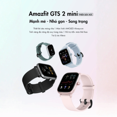 Đồng hồ thông minh Amazfit GTS 2 Mini (Phiên bản mới) - Thời trang thanh lịch, nhỏ gọn năng động, sức khỏe trong tầm tay Đồng hồ thông minh Amazfit GTS 2 Mini (Phiên bản mới) - Thời trang thanh lịch, nhỏ gọn năng động, sức khỏe trong tầm tay - Đón nhận vẻ đẹp tinh tế và sức mạnh công nghệ với <strong>Amazfit GTS 2 Mini</strong> (Phiên bản mới). Chiếc đồng hồ thông minh siêu mỏng và nhẹ này sở hữu màn hình AMOLED sống động, thiết kế thời trang và thời lượng pin ấn tượng lên đến 14 ngày. Với khả năng theo dõi nhịp tim 24/7, đo SpO2, theo dõi giấc ngủ, mức độ căng thẳng và hơn 68 chế độ thể thao, <strong>Amazfit GTS 2 Mini</strong> là người bạn đồng hành hoàn hảo, giúp bạn sống khỏe mạnh, năng động và luôn kết nối một cách thật phong cách.