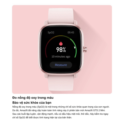 Đồng hồ thông minh Amazfit GTS 2 Mini (Phiên bản mới) - Thời trang thanh lịch, nhỏ gọn năng động, sức khỏe trong tầm tay Đồng hồ thông minh Amazfit GTS 2 Mini (Phiên bản mới) - Thời trang thanh lịch, nhỏ gọn năng động, sức khỏe trong tầm tay - Đón nhận vẻ đẹp tinh tế và sức mạnh công nghệ với <strong>Amazfit GTS 2 Mini</strong> (Phiên bản mới). Chiếc đồng hồ thông minh siêu mỏng và nhẹ này sở hữu màn hình AMOLED sống động, thiết kế thời trang và thời lượng pin ấn tượng lên đến 14 ngày. Với khả năng theo dõi nhịp tim 24/7, đo SpO2, theo dõi giấc ngủ, mức độ căng thẳng và hơn 68 chế độ thể thao, <strong>Amazfit GTS 2 Mini</strong> là người bạn đồng hành hoàn hảo, giúp bạn sống khỏe mạnh, năng động và luôn kết nối một cách thật phong cách.