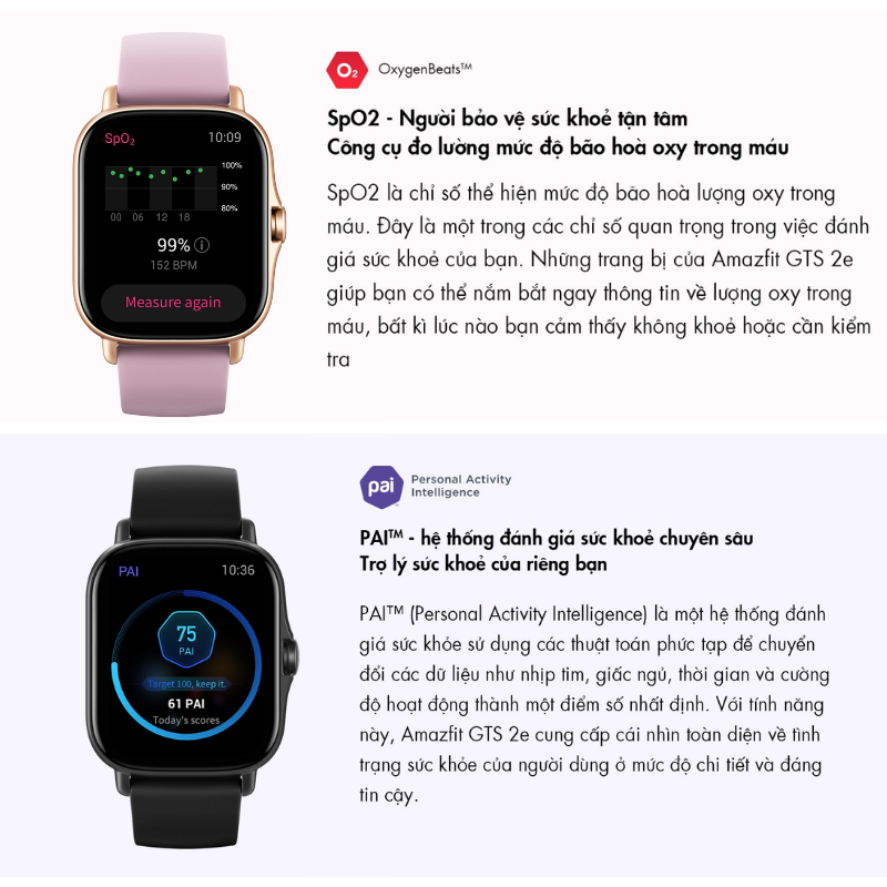 Đồng hồ thông minh Amazfit GTS 2e - Thanh lịch, tinh tế, theo dõi sức khỏe toàn diện cho cuộc sống năng động Đồng hồ thông minh Amazfit GTS 2e - Thanh lịch, tinh tế, theo dõi sức khỏe toàn diện cho cuộc sống năng động - Hình ảnh 7