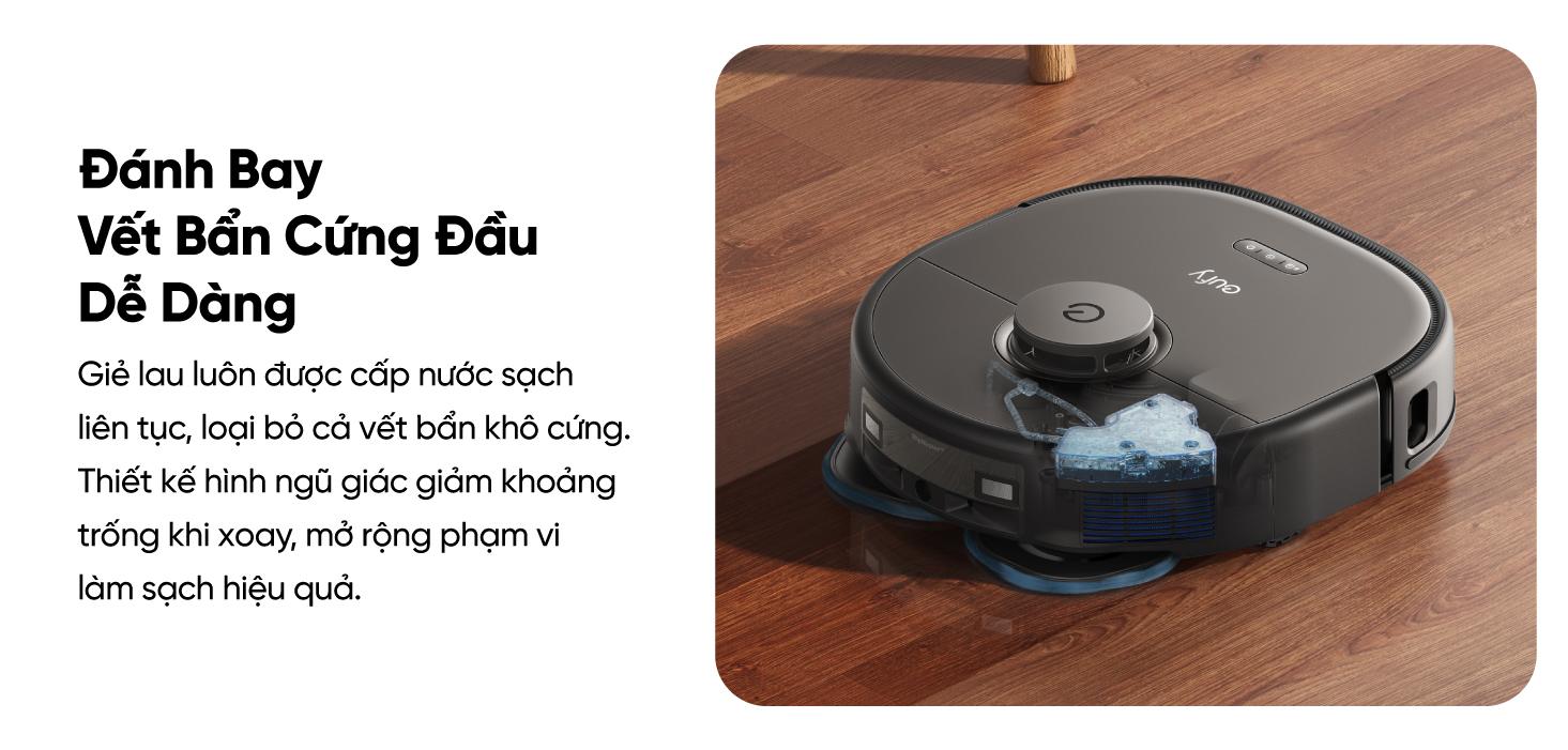 Robot hút bụi lau sàn Eufy X10 Pro Omni Robot hút bụi lau sàn Eufy X10 Pro Omni - Nâng tầm trải nghiệm dọn dẹp nhà cửa với <strong>Robot hút bụi lau sàn eufy X10 Pro Omni</strong>, giải pháp làm sạch thông minh và toàn diện đến từ thương hiệu uy tín Eufy. Sản phẩm sở hữu lực hút mạnh mẽ 8.000 Pa, hệ thống lau xoay kép MopMaster™ 2.0 tạo áp lực 1kg và công nghệ AI.See™ nhận diện hơn 100 vật thể, giúp làm sạch sâu mọi ngóc ngách và né tránh chướng ngại vật một cách thông minh. Điểm nhấn của <strong>eufy X10 Pro Omni</strong> là trạm sạc Omni đa năng, tự động giặt giẻ, sấy khô bằng khí nóng, hút rác và châm nước, mang đến sự tiện lợi rảnh tay tuyệt đối. Đây là trợ thủ đắc lực cho mọi gia đình hiện đại, đặc biệt là nhà có nuôi thú cưng.