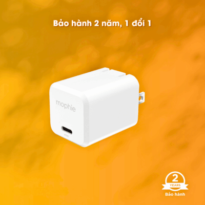 Củ Sạc Nhanh Mophie Essentials PD 1C 40W - Nạp năng lượng siêu tốc với <strong>Mophie Essentials</strong> PD 1C 40W! Củ sạc nhỏ gọn này mang đến công suất 40W mạnh mẽ qua một cổng USB-C Power Delivery duy nhất, hoàn hảo để sạc nhanh iPhone, iPad, và các thiết bị Android thế hệ mới. Đặc biệt, nó lý tưởng cho việc sạc hiệu quả các mẫu MacBook Air M1/M2 và nhiều laptop mỏng nhẹ khác. Với thiết kế bền bỉ, tính năng an toàn vượt trội và khả năng tương thích rộng rãi, <strong>Mophie Essentials</strong> là phụ kiện không thể thiếu trong cuộc sống bận rộn. Trải nghiệm sự tiện lợi và tốc độ sạc hàng đầu với <strong>Mophie Essentials</strong> ngay hôm nay!