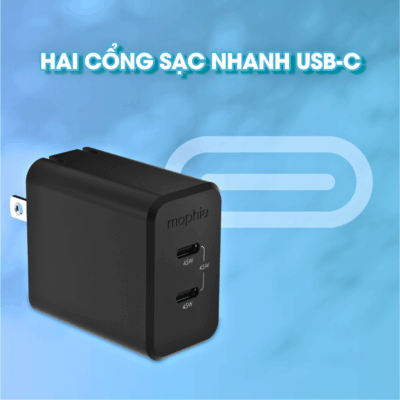 Củ Sạc Mophie Essentials PD 45W GaN - Sạc Nhanh Vượt Trội Cho Mọi Thiết Bị - Trải nghiệm công nghệ sạc đỉnh cao với củ sạc Mophie Essentials PD 45W GaN. Sử dụng vật liệu GaN tiên tiến, sản phẩm này mang đến công suất 45W mạnh mẽ trong một thiết kế siêu nhỏ gọn, lý tưởng cho việc sạc nhanh điện thoại, máy tính bảng và cả laptop. Mophie Essentials PD 45W GaN không chỉ rút ngắn thời gian chờ đợi mà còn đảm bảo an toàn tuyệt đối với các tính năng bảo vệ thông minh. Đây là lựa chọn hoàn hảo cho những ai cần một giải pháp sạc hiệu quả, bền bỉ và tiện lợi, luôn sẵn sàng cho mọi hành trình.