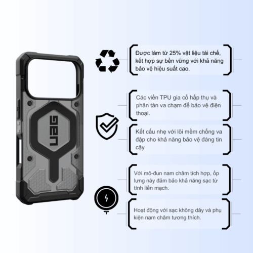 Ốp lưng UAG Pathfinder Clear hít từ tính - Chống sốc tối đa & Tương thích MagSafe - Hình ảnh 2