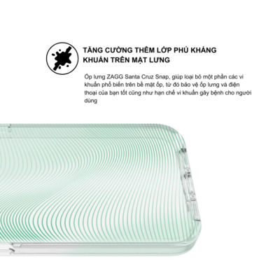 Ốp lưng Zagg Santa Cruz Snap - Trong suốt, bảo vệ chống sốc & Tương thích MagSafe - Nâng tầm bảo vệ điện thoại với <strong>Ốp lưng Zagg Santa Cruz Snap</strong> trong suốt. Sản phẩm này không chỉ phô bày vẻ đẹp nguyên bản của thiết bị mà còn cung cấp khả năng chống sốc vượt trội nhờ công nghệ D3O® Bio tiên tiến, bảo vệ điện thoại khỏi những cú rơi lên đến 4 mét. Đặc biệt, <strong>Ốp lưng Zagg Santa Cruz Snap</strong> tích hợp hoàn hảo công nghệ MagSafe, mang đến trải nghiệm sạc không dây và phụ kiện từ tính tiện lợi. Đây là sự kết hợp hoàn hảo giữa phong cách, an toàn và chức năng cho chiếc điện thoại của bạn. Chọn <strong>Ốp lưng Zagg Santa Cruz Snap</strong> để an tâm tối đa.