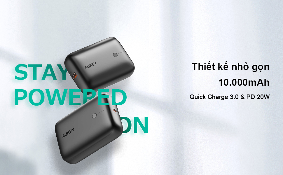 Aukey PB-N83S Pin dự phòng 10.000mAh Aukey PB-N83S Pin dự phòng 10.000mAh - <ul> <li>Model: PB-N83S</li> <li>Dung lượng: 10000mAh / 37Wh</li> <li>Công nghệ: Power Delivery 3.0, Quick Charge 3.0, SCP</li> <li>USB-C Input (PD3.0): DC 5V 2.4A / 9V 2A / 12V 1.5A</li> <li>USB-C Output (PD3.0): DC 5V 2.4A / 9V 2.22A / 12V 1.67A USB-A Output: (QC3.0) DC 5V 2.4A / 9V 2A / 12V 1.5A</li> <li>SCP: 4.5V 5A / 5V 4.5A</li> <li>Công suất nguồn ra: 22.5W</li> <li>Kích thước: 27.0 x 57.7 x 80.5mm</li> <li>Trọng lượng: 174g</li> <li>Bảo hành chính hãng 18 tháng</li> <li>Hộp sản phẩm gồm: Pin sạc AUKEY PB-N83S, cáp sạc USB-A to C, hướng dẫn sử dụng</li> </ul>