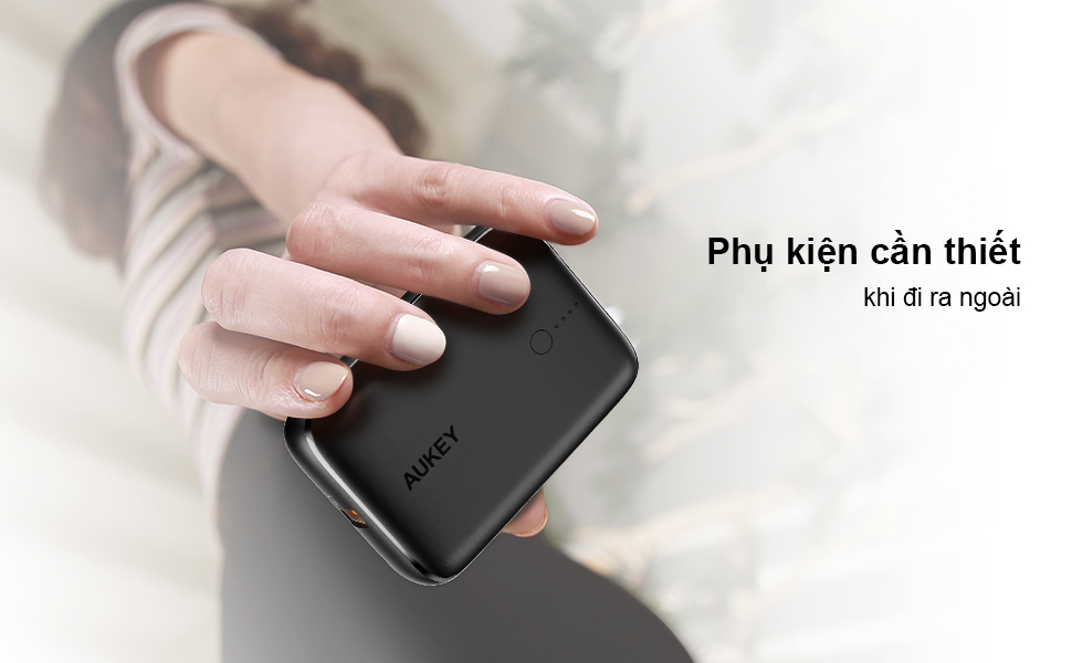 Aukey PB-N83S Pin dự phòng 10.000mAh Aukey PB-N83S Pin dự phòng 10.000mAh - <ul> <li>Model: PB-N83S</li> <li>Dung lượng: 10000mAh / 37Wh</li> <li>Công nghệ: Power Delivery 3.0, Quick Charge 3.0, SCP</li> <li>USB-C Input (PD3.0): DC 5V 2.4A / 9V 2A / 12V 1.5A</li> <li>USB-C Output (PD3.0): DC 5V 2.4A / 9V 2.22A / 12V 1.67A USB-A Output: (QC3.0) DC 5V 2.4A / 9V 2A / 12V 1.5A</li> <li>SCP: 4.5V 5A / 5V 4.5A</li> <li>Công suất nguồn ra: 22.5W</li> <li>Kích thước: 27.0 x 57.7 x 80.5mm</li> <li>Trọng lượng: 174g</li> <li>Bảo hành chính hãng 18 tháng</li> <li>Hộp sản phẩm gồm: Pin sạc AUKEY PB-N83S, cáp sạc USB-A to C, hướng dẫn sử dụng</li> </ul>