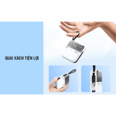 Sạc dự phòng REMAX RPP-602 10.000mAh sạc nhanh, có tích hợp 2 cáp sạc. - Bạn thường xuyên di chuyển và cần một nguồn năng lượng dự phòng đáng tin cậy cho thiết bị của mình? REMAX RPP-602 chính là lựa chọn hoàn hảo! Với dung lượng 10.000mAh mạnh mẽ, REMAX RPP-602 đảm bảo điện thoại của bạn luôn đầy pin. Điểm đặc biệt của sản phẩm là tích hợp sẵn 2 cáp sạc (Type-C và Lightning), giúp bạn sạc nhanh mọi loại thiết bị mà không cần mang theo dây cáp rườm rà. Thiết kế nhỏ gọn, sang trọng cùng công nghệ sạc nhanh tiên tiến, REMAX RPP-602 mang lại sự tiện lợi tối đa cho mọi chuyến đi, công tác hay sử dụng hàng ngày.