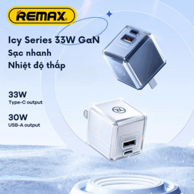 Củ Sạc Nhanh Remax RP-U93 GaN 33W - USB + Type-C, Nhỏ Gọn, Mạnh Mẽ Cho Mọi Thiết Bị Củ Sạc Nhanh Remax RP-U93 GaN 33W - USB + Type-C, Nhỏ Gọn, Mạnh Mẽ Cho Mọi Thiết Bị - Nâng cấp trải nghiệm sạc của bạn với củ sạc nhanh <strong>Remax RP-U93</strong> công nghệ GaN tiên tiến. Với công suất 33W và tích hợp cả cổng USB-A và Type-C, <strong>Remax RP-U93</strong> cho phép sạc siêu tốc cho điện thoại, máy tính bảng và laptop nhỏ gọn. Nhờ công nghệ GaN, <strong>Remax RP-U93</strong> có kích thước nhỏ gọn đáng kinh ngạc nhưng vẫn cực kỳ mạnh mẽ và an toàn. Đây là giải pháp sạc đa năng, hiệu quả và tiện lợi, lý tưởng cho mọi chuyến đi và nhu cầu sử dụng hàng ngày.