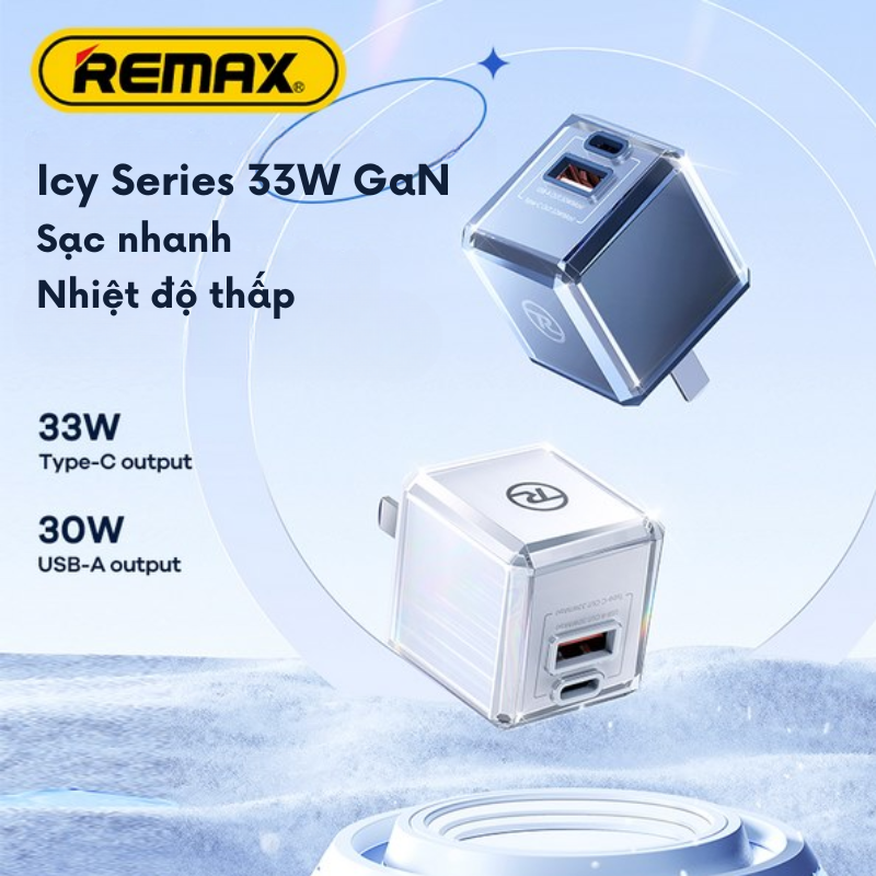 Củ Sạc Nhanh Remax RP-U93 GaN 33W - USB + Type-C, Nhỏ Gọn, Mạnh Mẽ Cho Mọi Thiết Bị Củ Sạc Nhanh Remax RP-U93 GaN 33W - USB + Type-C, Nhỏ Gọn, Mạnh Mẽ Cho Mọi Thiết Bị - Hình ảnh 2