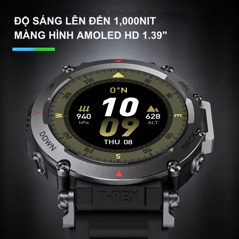 Đồng hồ thông minh Amazfit T-Rex Ultra - Đỉnh cao bền bỉ, hiệu suất vượt trội, chinh phục mọi giới hạn Đồng hồ thông minh Amazfit T-Rex Ultra - Đỉnh cao bền bỉ, hiệu suất vượt trội, chinh phục mọi giới hạn - Hình ảnh 2