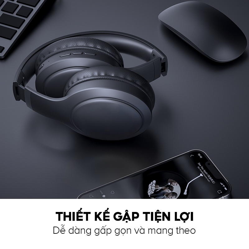 Tai Nghe Headphone HAVIT H633BT, Bluetooth 5.1 Công Thái Học, Nghe Đến 22H - Hàng Chính Hãng Tai Nghe Headphone HAVIT H633BT, Bluetooth 5.1 Công Thái Học, Nghe Đến 22H - Hàng Chính Hãng - Đắm chìm trong không gian âm nhạc của riêng bạn với tai nghe chụp tai <strong>HAVIT H633BT</strong>. Nổi bật với thiết kế công thái học siêu nhẹ và đệm tai mềm mại, sản phẩm mang lại cảm giác đeo thoải mái suốt cả ngày dài. Tận hưởng âm nhạc không giới hạn với thời lượng pin ấn tượng lên đến 22 giờ chỉ với một lần sạc. Chất âm sống động với âm bass mạnh mẽ, nội lực, phù hợp với mọi thể loại nhạc. Kết nối Bluetooth 5.1 ổn định, thiết kế gập gọn tiện lợi và micro đàm thoại tích hợp biến <strong>HAVIT H633BT</strong> trở thành người bạn đồng hành lý tưởng cho công việc, học tập và những chuyến đi.