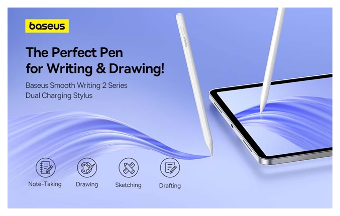 Bút cảm ứng Baseus Smooth Writing 2 Series Dual Charging Active Trắng