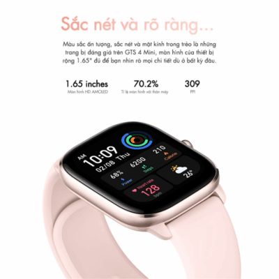 Đồng hồ thông minh Amazfit GTS 4 Mini - Thanh lịch tối giản, hiệu suất tối đa, đồng hành cùng bạn mỗi ngày Đồng hồ thông minh Amazfit GTS 4 Mini - Thanh lịch tối giản, hiệu suất tối đa, đồng hành cùng bạn mỗi ngày - Đẳng cấp và tiện ích hội tụ trong <strong>Amazfit GTS 4 Mini</strong>, chiếc đồng hồ thông minh siêu mỏng và nhẹ với thiết kế thời thượng. Màn hình AMOLED Ultra HD rực rỡ, khung kim loại cao cấp và thời lượng pin đáng kinh ngạc lên đến 15 ngày, <strong>Amazfit GTS 4 Mini</strong> là phụ kiện hoàn hảo cho cuộc sống năng động. Tích hợp định vị GPS 5 vệ tinh, theo dõi sức khỏe toàn diện (nhịp tim, SpO2, căng thẳng, giấc ngủ) và hơn 120 chế độ thể thao, chiếc đồng hồ này là người bạn đồng hành lý tưởng, giúp bạn sống khỏe mạnh, kết nối và luôn tự tin thể hiện phong cách riêng.