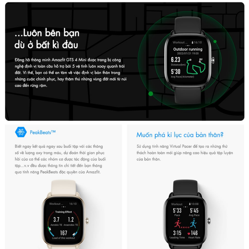 Đồng hồ thông minh Amazfit GTS 4 Mini - Thanh lịch tối giản, hiệu suất tối đa, đồng hành cùng bạn mỗi ngày Đồng hồ thông minh Amazfit GTS 4 Mini - Thanh lịch tối giản, hiệu suất tối đa, đồng hành cùng bạn mỗi ngày - Hình ảnh 12