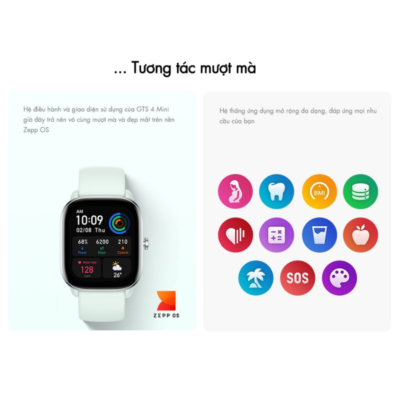 Đồng hồ thông minh Amazfit GTS 4 Mini - Thanh lịch tối giản, hiệu suất tối đa, đồng hành cùng bạn mỗi ngày Đồng hồ thông minh Amazfit GTS 4 Mini - Thanh lịch tối giản, hiệu suất tối đa, đồng hành cùng bạn mỗi ngày - Hình ảnh 2