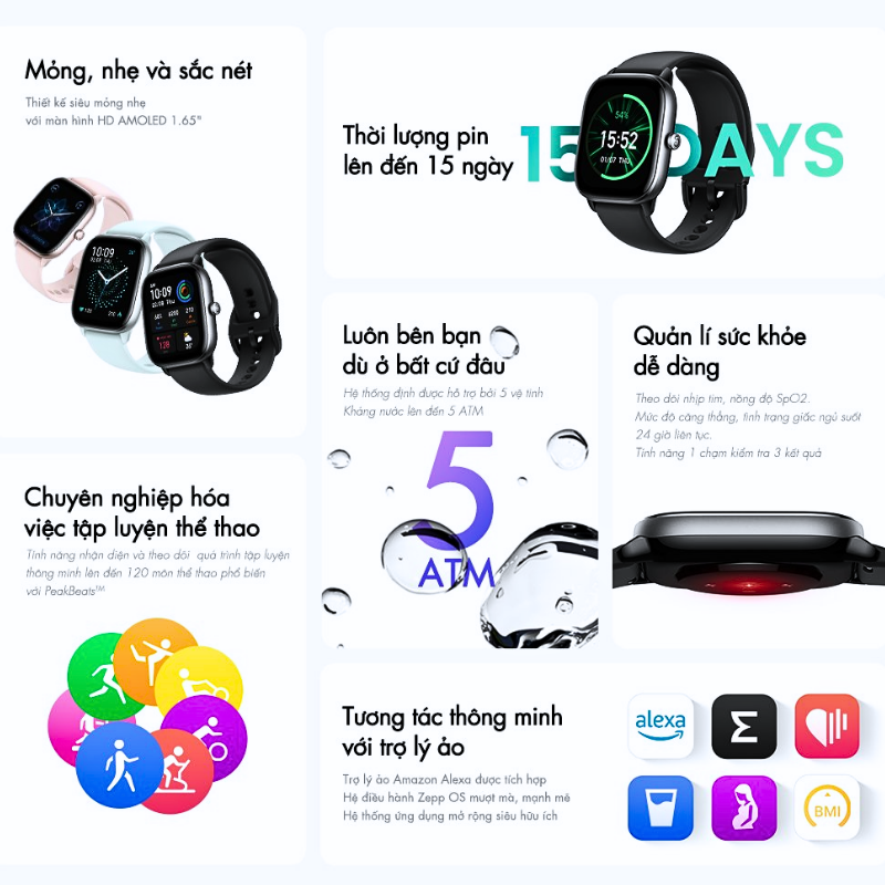 Đồng hồ thông minh Amazfit GTS 4 Mini - Thanh lịch tối giản, hiệu suất tối đa, đồng hành cùng bạn mỗi ngày Đồng hồ thông minh Amazfit GTS 4 Mini - Thanh lịch tối giản, hiệu suất tối đa, đồng hành cùng bạn mỗi ngày - Hình ảnh 4