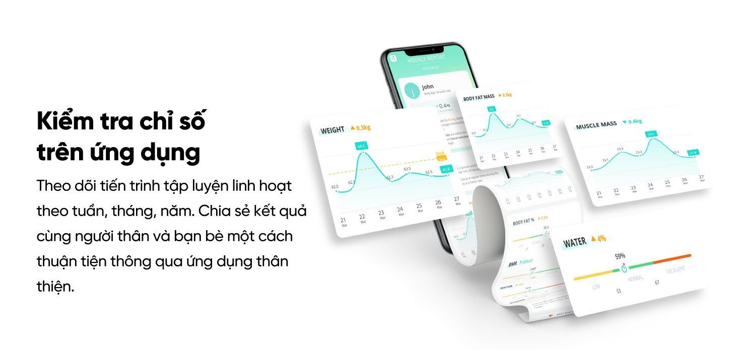 Cân Điện Tử Thông Minh Eufy A1 - Theo Dõi Sức Khỏe Toàn Diện, Chính Xác Cân Điện Tử Thông Minh Eufy A1 - Theo Dõi Sức Khỏe Toàn Diện, Chính Xác - Khám phá ngay <strong>Cân điện tử thông minh eufy A1</strong>, trợ lý sức khỏe đắc lực cho cả gia đình bạn. Với thiết kế tinh tế, mặt kính cường lực sang trọng, <strong>eufy A1</strong> không chỉ là một chiếc cân mà còn là thiết bị theo dõi sức khỏe toàn diện. Sản phẩm có khả năng phân tích đến 12 chỉ số cơ thể quan trọng như cân nặng, BMI, tỷ lệ mỡ, khối lượng xương, cơ... Dữ liệu được đồng bộ hóa dễ dàng qua Bluetooth với ứng dụng EufyLife, tương thích với các ứng dụng sức khỏe phổ biến khác như Apple Health, Google Fit. Với khả năng lưu trữ dữ liệu cho 16 người dùng, <strong>eufy A1</strong> là lựa chọn hoàn hảo để mọi thành viên cùng nhau xây dựng lối sống lành mạnh.