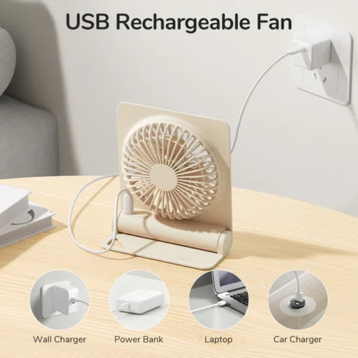Quạt để bàn mini JISULIFE Life3 FA28 pin 4500mAh, 16 giờ