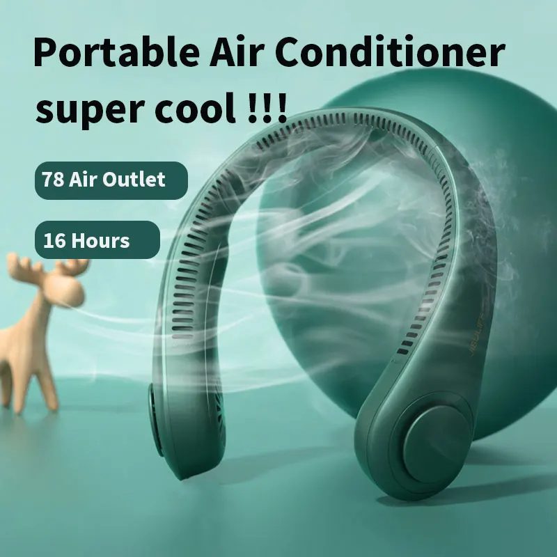 Quạt đeo cổ mini không cánh Jisulife FA14 pin 16 giờ, 78 lỗ thoát khí
