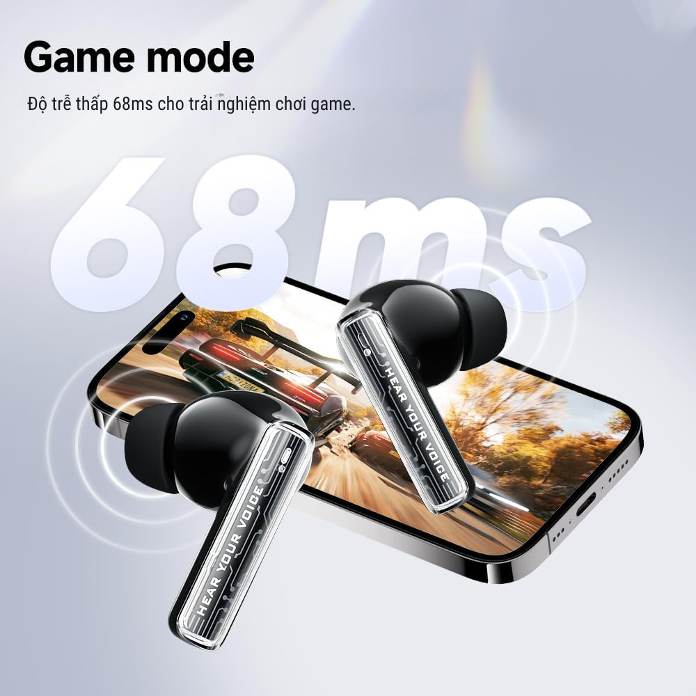 Tai nghe True Wireless QCY MeloBuds Neo, LED Hiển Thị Pin, Bluetooth 5.3, 24H Playtime, 68ms Low Latency -