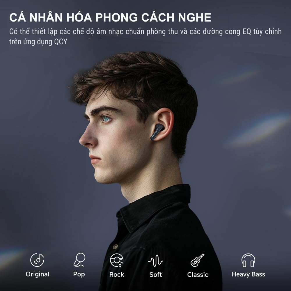 Tai nghe True Wireless QCY MeloBuds Neo, LED Hiển Thị Pin, Bluetooth 5.3, 24H Playtime, 68ms Low Latency -