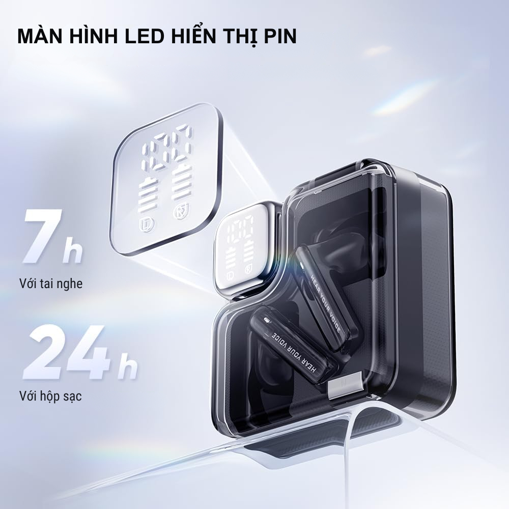 Tai nghe True Wireless QCY MeloBuds Neo, LED Hiển Thị Pin, Bluetooth 5.3, 24H Playtime, 68ms Low Latency -
