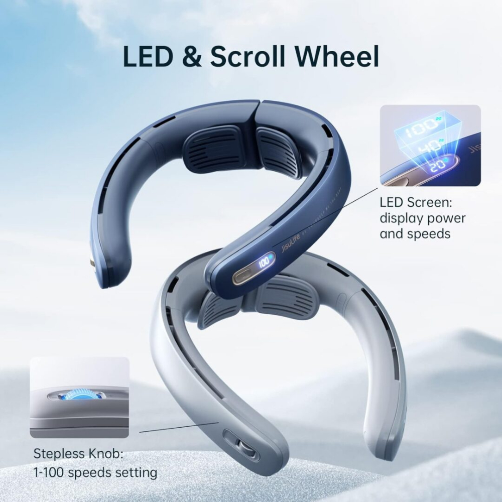 Quạt mini đeo cổ Jisulife NeckFan Pro 1, làm mát 360, pin 5.000mAh, 100 mức gió, màn LED hiển thị - Định nghĩa lại trải nghiệm làm mát cá nhân với <strong>quạt mini đeo cổ Jisulife NeckFan Pro 1</strong>. Đây không chỉ là một chiếc quạt, mà là một thiết bị công nghệ đỉnh cao giúp bạn làm chủ cơn gió. Với khả năng điều chỉnh 100 mức gió độc đáo qua núm vặn vô cực và màn hình LED hiển thị thông minh, bạn có thể cá nhân hóa chính xác luồng gió theo ý muốn. Công nghệ làm mát 360° bao trùm toàn bộ vùng cổ, mang lại cảm giác sảng khoái tức thì. Viên pin "khủng" 5.000mAh đảm bảo hoạt động bền bỉ suốt cả ngày. <strong>Quạt mini đeo cổ Jisulife NeckFan Pro 1</strong> là sự kết hợp hoàn hảo giữa hiệu năng, công nghệ và thiết kế thời thượng.