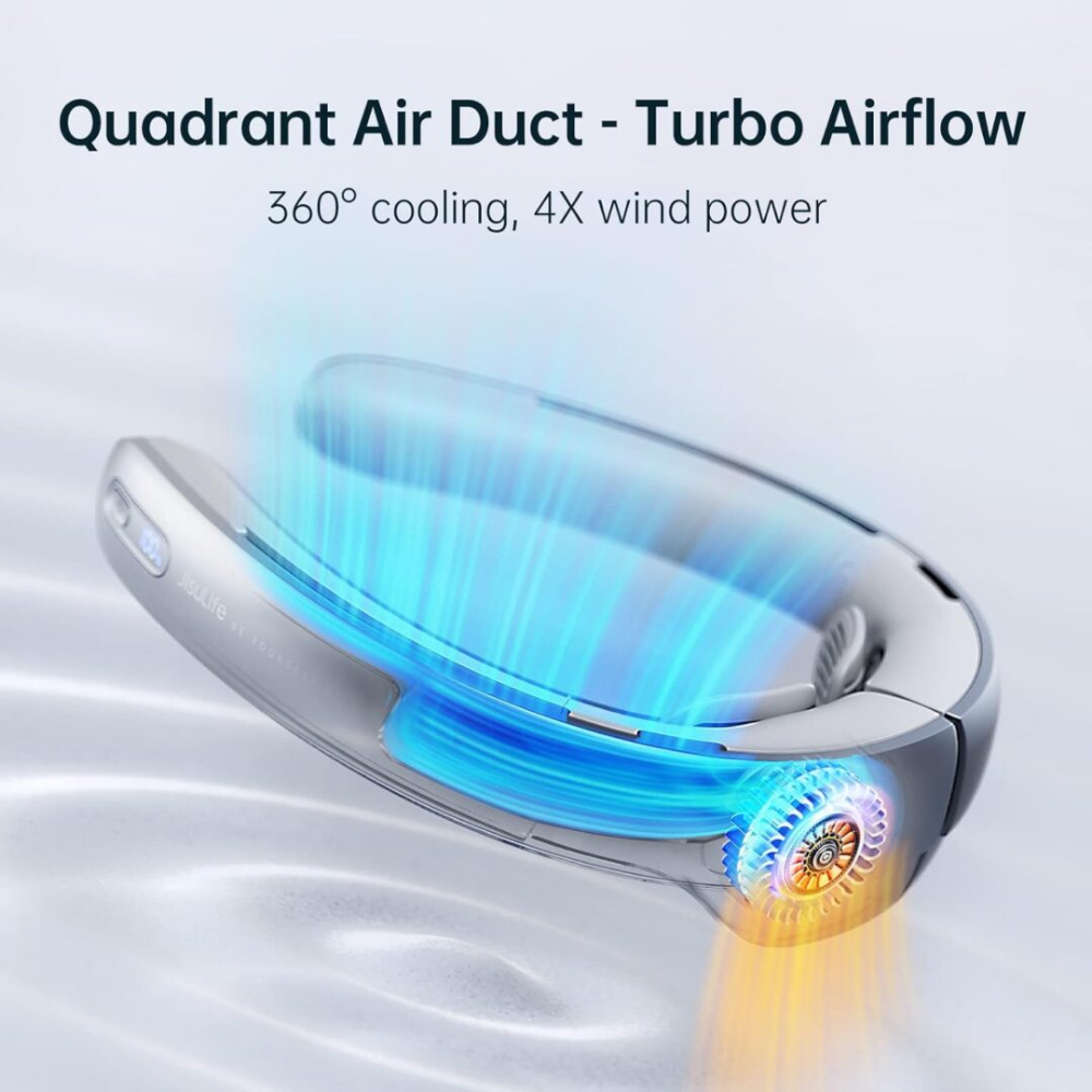 Quạt mini đeo cổ Jisulife NeckFan Pro 1, làm mát 360, pin 5.000mAh, 100 mức gió, màn LED hiển thị - Định nghĩa lại trải nghiệm làm mát cá nhân với <strong>quạt mini đeo cổ Jisulife NeckFan Pro 1</strong>. Đây không chỉ là một chiếc quạt, mà là một thiết bị công nghệ đỉnh cao giúp bạn làm chủ cơn gió. Với khả năng điều chỉnh 100 mức gió độc đáo qua núm vặn vô cực và màn hình LED hiển thị thông minh, bạn có thể cá nhân hóa chính xác luồng gió theo ý muốn. Công nghệ làm mát 360° bao trùm toàn bộ vùng cổ, mang lại cảm giác sảng khoái tức thì. Viên pin "khủng" 5.000mAh đảm bảo hoạt động bền bỉ suốt cả ngày. <strong>Quạt mini đeo cổ Jisulife NeckFan Pro 1</strong> là sự kết hợp hoàn hảo giữa hiệu năng, công nghệ và thiết kế thời thượng.