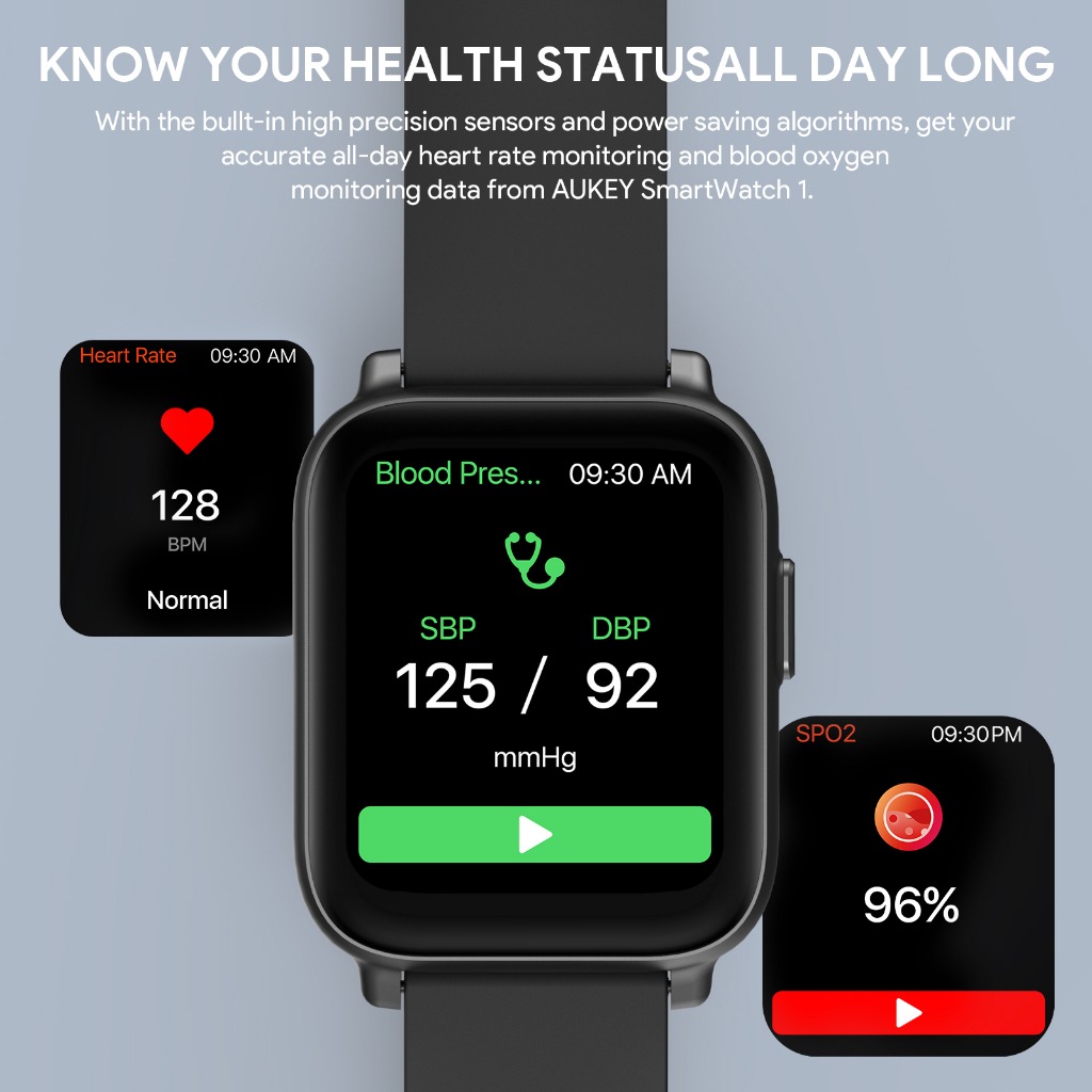 Đồng hồ thông minh AUKEY SW-1 Màn LCD 1,69 inch Thời gian chờ 25 ngày Kháng nước IP68 hỗ trợ iOS & Android Đồng hồ thông minh AUKEY SW-1 Màn LCD 1,69 inch Thời gian chờ 25 ngày Kháng nước IP68 hỗ trợ iOS & Android - <ul> <li class="irIKAp">Model: Đồng hồ thông minh AUKEY SW-1</li> <li class="irIKAp">Màn hình: Màn hình LCD 1,69 inch</li> <li class="irIKAp">Độ phân giải: 240 x 280p</li> <li class="irIKAp">Phiên bản Bluetooth : Bluetooth 5.0</li> <li class="irIKAp">Cảm biến: Cảm biến nhịp tim, cảm biến oxy máu, cảm biến G</li> <li class="irIKAp">Dung lượng pin: 200mAh</li> <li class="irIKAp">Tuổi thọ pin: Lên tới 25 ngày</li> <li class="irIKAp">Nhiệt độ hoạt động: -20°C – 45°C / -4°F – 113°F</li> <li class="irIKAp">Xếp hạng IP: IP68</li> <li class="irIKAp">Khả năng tương thích hệ thống: Android 5.5 / iOS 11 trở lên</li> <li class="irIKAp">Nền tảng đồng bộ hóa dữ liệu: Ứng dụng AUKEY Fit Pro</li> <li class="irIKAp">Kích thước thân đồng hồ: 4,4 x 3,65 x 1cm</li> <li class="irIKAp">Chiều rộng dây đeo đồng hồ: 2cm</li> <li class="irIKAp">Trọng lượng (bao gồm dây đeo đồng hồ): 34,2g</li> <li class="irIKAp">Có hổ trợ Tiếng Việt</li> </ul>