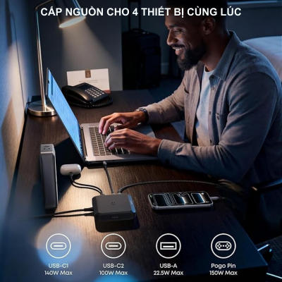 Đế Sạc Nhanh Anker 2C1A 150W Cho Pin Dự Phòng Prime – Anker A1903 Chính Hãng Anker A1903