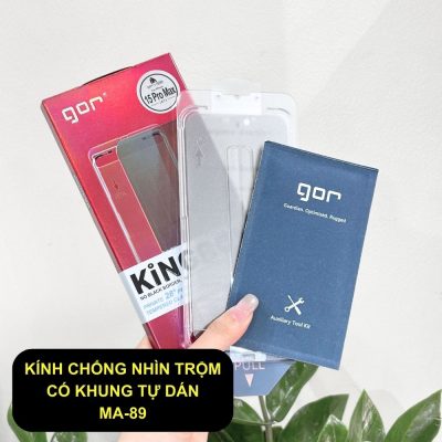 Kính Cường Lực Chống Nhìn Trộm Gor MA-89 Không Viền Đen – Hộp Tự Dán Thông Minh, Bảo Mật Riêng Tư Gor MA-89