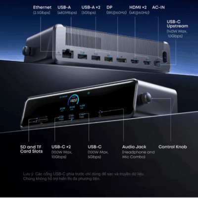 Đế Sạc Anker Prime 14-in-1 160W Docking Station – Anker Prime A83B3 Chính Hãng Đế Sạc Anker Prime 14-in-1 160W Docking Station – Anker Prime A83B3 Chính Hãng - Biến không gian làm việc của bạn thành trạm chỉ huy chuyên nghiệp với <strong>Anker Prime A83B3</strong>, chiếc Docking Station 14-trong-1 đỉnh cao của công nghệ kết nối. Không chỉ mở rộng cổng kết nối, <strong>Anker Prime A83B3</strong> còn là nguồn năng lượng mạnh mẽ với tổng công suất 160W, cho phép sạc laptop lên đến 100W và sạc nhanh đồng thời cho điện thoại. Sản phẩm hỗ trợ xuất hình ảnh đa màn hình 4K sắc nét, truyền dữ liệu siêu tốc 10Gbps và kết nối Ethernet ổn định. Với thiết kế dựng đứng tinh tế giúp tiết kiệm diện tích và tích hợp màn hình hiển thị trạng thái thông minh, <strong>Anker Prime A83B3</strong> là giải pháp "All-in-One" hoàn hảo cho Macbook và Laptop Windows, giúp nâng tầm hiệu suất công việc của bạn lên mức tối đa.