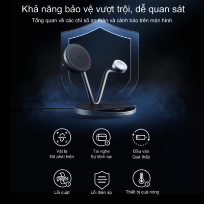 Trạm Sạc Không Dây 3-in-1 Anker Prime B25X7 MagGo Qi2 15W Kèm Tản Nhiệt AirCool – Chính Hãng Trạm Sạc Không Dây 3-in-1 Anker Prime B25X7 MagGo Qi2 15W Kèm Tản Nhiệt AirCool – Chính Hãng - Nâng tầm không gian làm việc của bạn với <strong>Anker Prime B25X7</strong> – trạm sạc không dây 3-trong-1 thế hệ mới đạt chuẩn Qi2 tiên tiến nhất. Được thiết kế dành riêng cho hệ sinh thái Apple, <strong>Anker Prime B25X7</strong> cung cấp khả năng sạc nhanh không dây 15W cho iPhone, sạc nhanh cho Apple Watch và AirPods cùng lúc. Điểm đột phá của sản phẩm nằm ở công nghệ tản nhiệt thông minh AirCool, giúp duy trì tốc độ sạc ổn định mà không gây nóng máy. Với thiết kế Dock Stand gập gọn linh hoạt và lực hút nam châm siêu mạnh, <strong>Anker Prime B25X7</strong> không chỉ là một thiết bị nạp năng lượng mà còn là món phụ kiện công nghệ sang trọng, giúp bàn làm việc của bạn luôn gọn gàng và hiện đại.