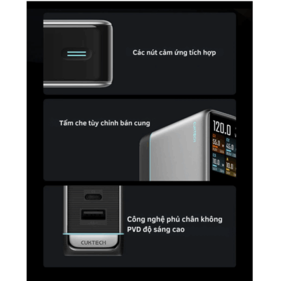 Củ Sạc Nhanh CukTech 10 Ultra GaN 120W Super Charger (AD1204U) Củ Sạc Nhanh CukTech 10 Ultra GaN 120W Super Charger (AD1204U) - <strong>CukTech 10 Ultra GaN 120W Super Charger</strong> là củ sạc nhanh đỉnh cao, kết hợp công nghệ GaN tiên tiến và công suất 120W mạnh mẽ trong một thiết kế cực kỳ nhỏ gọn. Với nhiều cổng sạc thông minh (thường là USB-C và USB-A), <strong>CukTech 10 Ultra GaN 120W Super Charger</strong> có khả năng sạc siêu tốc cho laptop, máy tính bảng, điện thoại và các thiết bị khác đồng thời. Công nghệ GaN giúp củ sạc hoạt động mát mẻ, hiệu quả và bền bỉ. Đây là giải pháp năng lượng tối ưu cho mọi người dùng công nghệ, từ dân văn phòng đến game thủ, cần một củ sạc mạnh mẽ và tiện lợi. Trải nghiệm tương lai của sạc nhanh với <strong>CukTech 10 Ultra GaN 120W Super Charger.</strong>