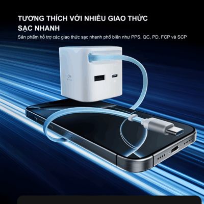 Củ Sạc Nhanh CukTech 67W GaN Charger (AD653W) Củ Sạc Nhanh CukTech 67W GaN Charger (AD653W) - <strong>CukTech 67W GaN Charger</strong> là củ sạc nhanh đa năng sử dụng công nghệ GaN tiên tiến, mang đến công suất sạc lên đến 67W trong một thiết kế nhỏ gọn. Với nhiều cổng sạc (thường là USB-A và Type C), <strong>CukTech 67W GaN Charger</strong> có thể nạp năng lượng hiệu quả cho smartphone, máy tính bảng và cả laptop. Công nghệ GaN giúp giảm kích thước và nhiệt độ hoạt động, đảm bảo hiệu suất sạc tối ưu và an toàn. Đây là lựa chọn lý tưởng cho những ai cần một củ sạc mạnh mẽ, tiện lợi cho mọi nhu cầu di chuyển và sử dụng hàng ngày. Trải nghiệm tốc độ sạc vượt trội với <strong>CukTech 67W GaN Charger</strong>!