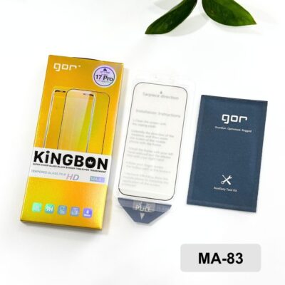 Kính Cường Lực Gor MA-83 Cho iPhone 17 Pro Max - Siêu Nét, Cảm Ứng Mượt Mà, Hạn Chế Vân Tay, Chống Va Đập - Nâng cấp khả năng bảo vệ cho dế yêu của bạn với <strong>Kính cường lực Gor MA-83</strong> – sự lựa chọn hoàn hảo cho màn hình hiển thị sắc nét chuẩn Retina. Được chế tác từ thủy tinh cao cấp, <strong>Gor MA-83</strong> mang lại độ trong suốt gần như tuyệt đối, giúp giữ nguyên 100% chất lượng màu sắc và ánh sáng của màn hình iPhone 17 Pro Max. Điểm đặc biệt của <strong>Gor MA-83</strong> nằm ở lớp phủ Nano công nghệ mới, mang lại cảm giác vuốt chạm trơn tru, mượt mà như màn hình gốc, đồng thời hạn chế bám vân tay và mồ hôi dầu hiệu quả. Với độ cứng 9H bền bỉ, sản phẩm là lớp lá chắn vững chắc bảo vệ điện thoại khỏi trầy xước và va đập trong quá trình sử dụng hàng ngày.