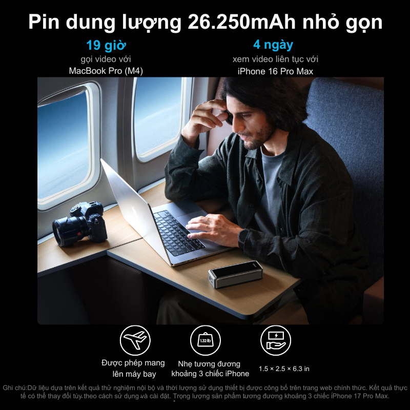 Sạc dự phòng Anker Prime A110A (26000mAh, 300W) – Năng lượng mạnh mẽ, sạc siêu tốc Sạc dự phòng Anker Prime A110A (26000mAh, 300W) – Năng lượng mạnh mẽ, sạc siêu tốc - Hình ảnh 4