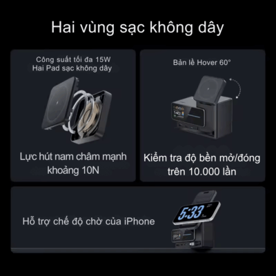 Trạm sạc để bàn Cuktech 15 Charging Station Ultra GaN 140W TA1406U – Sạc đa năng, siêu tốc cho mọi thiết bị Trạm sạc để bàn Cuktech 15 Charging Station Ultra GaN 140W TA1406U – Sạc đa năng, siêu tốc cho mọi thiết bị - Đơn giản hóa không gian làm việc của bạn với <strong>Cuktech 15 Charging Station Ultra GaN</strong> 140W! Trạm sạc mạnh mẽ này tích hợp công nghệ GaN tiên tiến, cung cấp công suất 140W ấn tượng qua nhiều cổng, cho phép bạn sạc đồng thời laptop, điện thoại, máy tính bảng và các thiết bị khác một cách nhanh chóng và an toàn. Với thiết kế nhỏ gọn, hiện đại và khả năng quản lý cáp thông minh, <strong>Cuktech 15 Charging Station Ultra GaN</strong> không chỉ là một bộ sạc mà còn là một trung tâm năng lượng gọn gàng, mang lại hiệu quả tối ưu cho mọi bàn làm việc. Nâng tầm trải nghiệm sạc của bạn với <strong>Cuktech 15 Charging Station Ultra GaN</strong>.