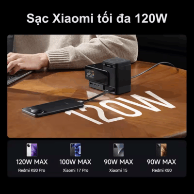 Trạm sạc để bàn Cuktech 15 Charging Station Ultra GaN 140W TA1406U – Sạc đa năng, siêu tốc cho mọi thiết bị Trạm sạc để bàn Cuktech 15 Charging Station Ultra GaN 140W TA1406U – Sạc đa năng, siêu tốc cho mọi thiết bị - Đơn giản hóa không gian làm việc của bạn với <strong>Cuktech 15 Charging Station Ultra GaN</strong> 140W! Trạm sạc mạnh mẽ này tích hợp công nghệ GaN tiên tiến, cung cấp công suất 140W ấn tượng qua nhiều cổng, cho phép bạn sạc đồng thời laptop, điện thoại, máy tính bảng và các thiết bị khác một cách nhanh chóng và an toàn. Với thiết kế nhỏ gọn, hiện đại và khả năng quản lý cáp thông minh, <strong>Cuktech 15 Charging Station Ultra GaN</strong> không chỉ là một bộ sạc mà còn là một trung tâm năng lượng gọn gàng, mang lại hiệu quả tối ưu cho mọi bàn làm việc. Nâng tầm trải nghiệm sạc của bạn với <strong>Cuktech 15 Charging Station Ultra GaN</strong>.