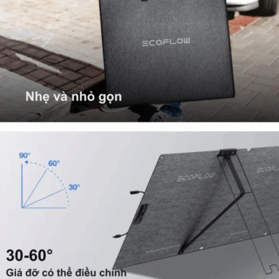 Tấm pin năng lượng mặt trời EcoFlow NextGen 160W - Gấp Gọn, Bền Bỉ, Hiệu Suất Cao Cho Năng Lượng Di Động Tấm pin năng lượng mặt trời EcoFlow NextGen 160W - Gấp Gọn, Bền Bỉ, Hiệu Suất Cao Cho Năng Lượng Di Động - <strong>EcoFlow NextGen 160W</strong> là tấm pin năng lượng mặt trời di động lý tưởng, cung cấp nguồn điện sạch và đáng tin cậy cho mọi cuộc phiêu lưu. Với công suất 160W, <strong>EcoFlow NextGen 160W</strong> hoàn hảo cho việc cắm trại, sử dụng trong xe RV, các hoạt động ngoài trời, hoặc làm nguồn dự phòng khẩn cấp. Thiết kế gấp gọn, siêu nhẹ và khả năng chống chịu thời tiết IP68 giúp sản phẩm này trở nên cực kỳ linh hoạt. Hiệu suất chuyển đổi quang điện cao và khả năng tương thích với các trạm điện EcoFlow biến <strong>EcoFlow NextGen 160W</strong> thành lựa chọn tối ưu cho năng lượng độc lập.