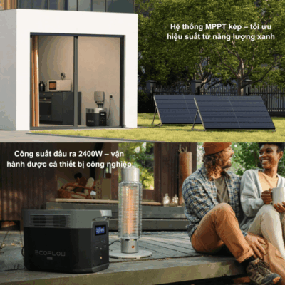 Trạm sạc dự phòng di động EcoFlow DELTA 2 Max (E2000) | 2048Wh – Năng lượng tối ưu cho cuộc sống hiện đại Trạm sạc dự phòng di động EcoFlow DELTA 2 Max (E2000) | 2048Wh – Năng lượng tối ưu cho cuộc sống hiện đại - Trạm sạc dự phòng di động <strong>EcoFlow DELTA 2 Max</strong> (E2000) là nguồn năng lượng di động mạnh mẽ và đáng tin cậy, lý tưởng cho mọi nhu cầu từ cắm trại, làm việc ngoài trời đến dự phòng khi mất điện. Với dung lượng khủng 2048Wh và công nghệ pin LiFePO4 bền bỉ, <strong>EcoFlow DELTA 2 Max</strong> cung cấp năng lượng ổn định cho mọi thiết bị. Tốc độ sạc siêu nhanh X-Stream độc quyền giúp bạn sẵn sàng mọi lúc. Đừng lo lắng về điện năng, hãy trải nghiệm sự tự do với <strong>EcoFlow DELTA 2 Max</strong>.