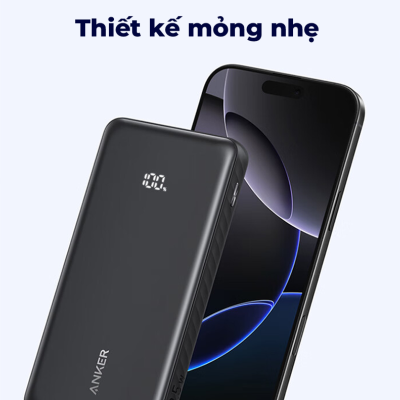 Pin Dự Phòng Anker Zolo 22.5W 10000mAh (Built-In USB-C) - Sạc Nhanh, Tiện Lợi (A110D) Pin Dự Phòng Anker Zolo A110D