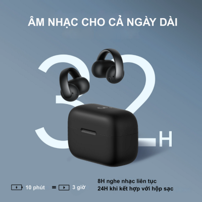Tai nghe thể thao Anker Soundcore AeroClip A3388 - Thiết Kế Kẹp Tai Thoải Mái, Chống Nước IPX4, Âm Bass Mạnh Mẽ Tai nghe thể thao Anker Soundcore AeroClip A3388 - Thiết Kế Kẹp Tai Thoải Mái, Chống Nước IPX4, Âm Bass Mạnh Mẽ